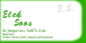 elek soos business card